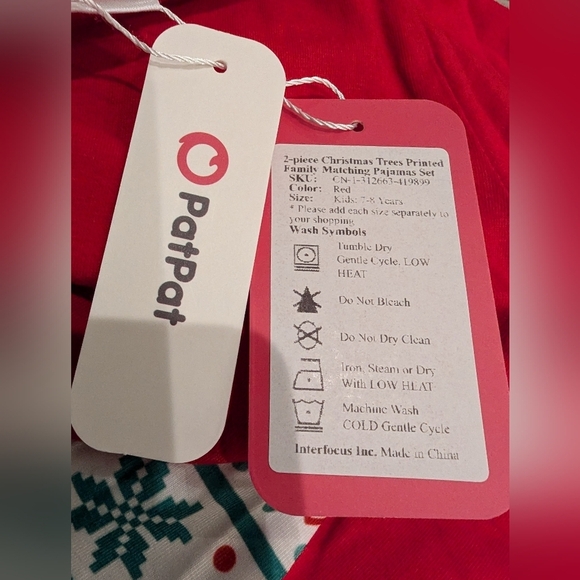 NWT Christmas pajama set, All is calm all is bright, sz 7/8 (2 available) - Picture 6 of 7